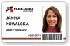 Identyfikator kolorowy na karcie plastikowej
